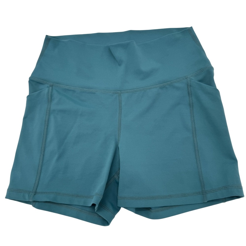 Senita Athletics Teal Sports Bra Shorts Set Womens Small Workout Yoga Gym Pocket - Picture 8 of 12